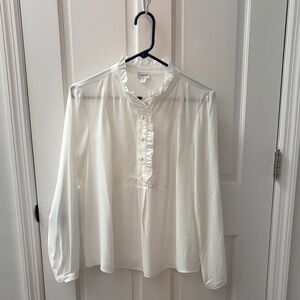 J. Crew Factory Cream Ruffled Blouse